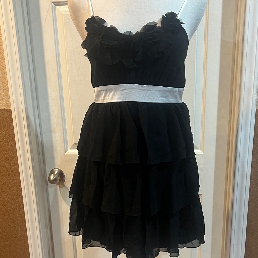 Elegant Black Ruffled Dress